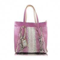 Tote in Python and Nappa rose  by Ghibli